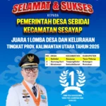 Saya mengucapkan selamat dan apresiasi setinggi-tingginya kepada Desa Sebidai yang berhasil mer