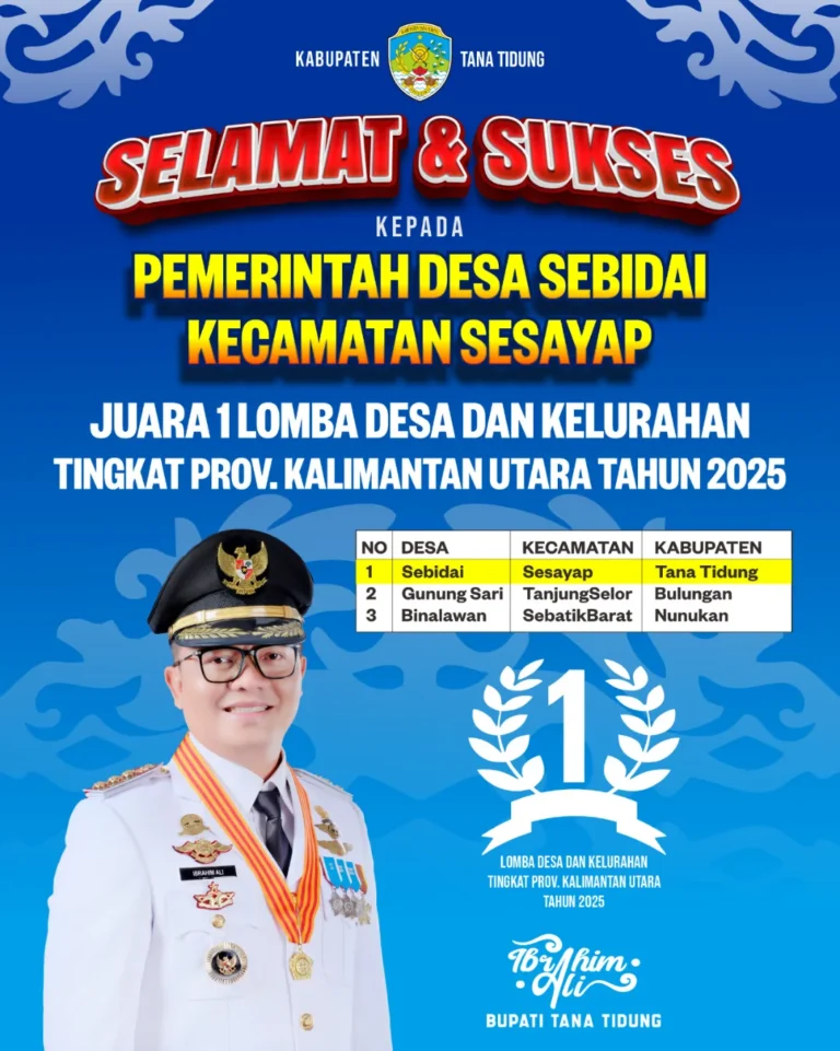 Saya mengucapkan selamat dan apresiasi setinggi-tingginya kepada Desa Sebidai yang berhasil mer